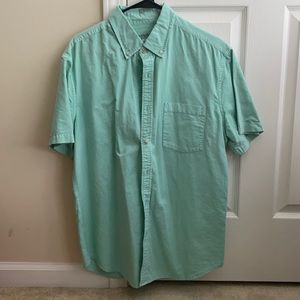 Men’s Light Green Short Sleeve Button Down Shirt